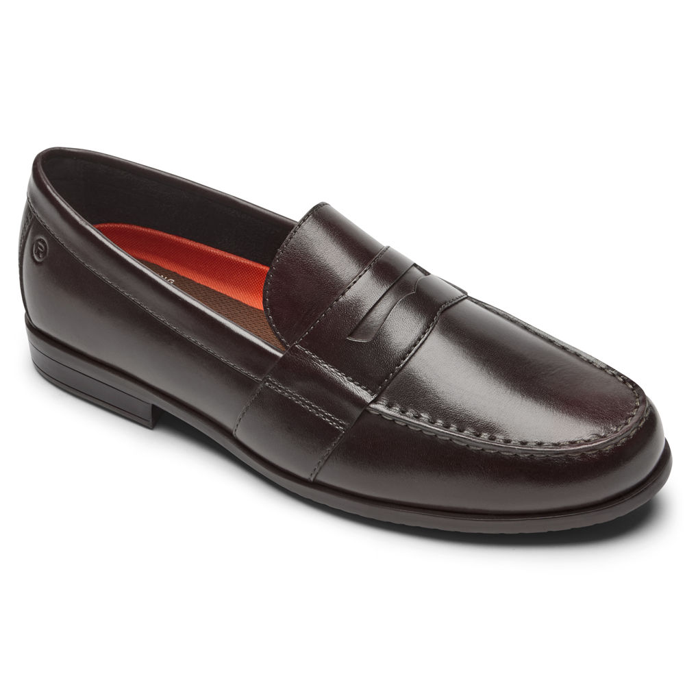 Mocasines Rockport Hombre Mexico - Classic Lite 2 Penny Marrom Oscuro - VKMXL6940